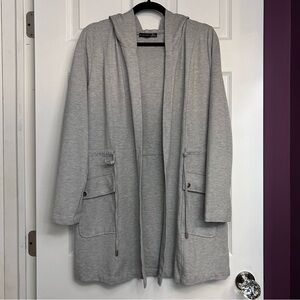 BlackTape_ Gray Utility Jacket with Hood